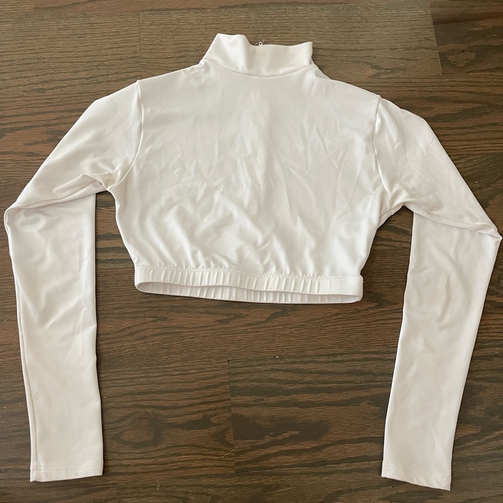 Varsity Spirit White Turtleneck Cheer Midriff Medium